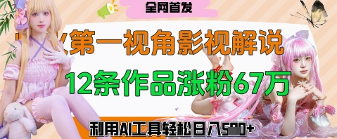 爆火第一人称视角影视解说，12条作品涨粉67W，巧用AI工具，轻松日入几张-辰风资源站