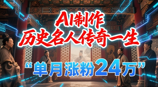 暴力起号！用AI制作历史名人传奇一生，单月涨粉24W，涨粉+变现赛道黑马来了-辰风资源站