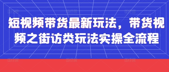 短视频带货最新玩法，带货视频之街访类玩法实操全流程-辰风资源站