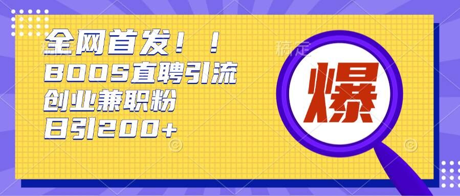 通过Boss直聘，每天轻松钓到200+多条创业大鱼的秘籍【揭秘】-慕云辰风博客