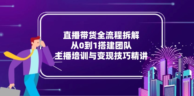 （15004期）直播带货全流程拆解：从0到1搭建团队，主播培训与变现技巧精讲-辰风资源站