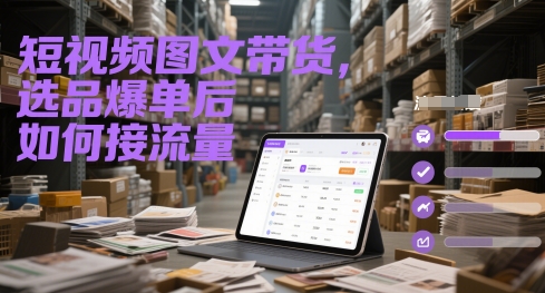 短视频图文带货，选品爆单后如何接流量-辰风资源站