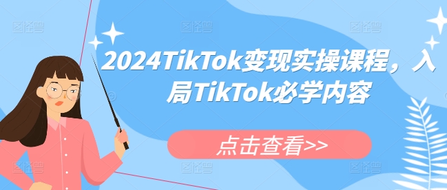 2024TikTok变现实操课程，入局TikTok必学内容-辰风资源站