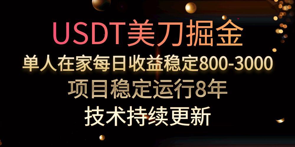 （15527期）USDT美刀掘金，单人每日收益800-3000，稳定运行8年-辰风资源站