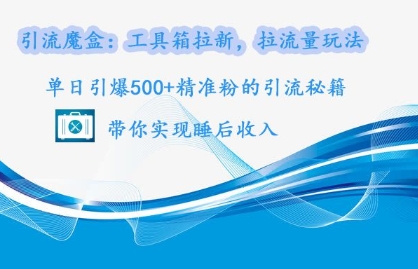 引流魔盒：工具箱拉新，拉流量玩法，单日引爆500+精准粉的引流秘籍-辰风资源站