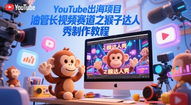 YouTube出海项目，油管长视频赛道之猴子达人秀制作教程-辰风资源站