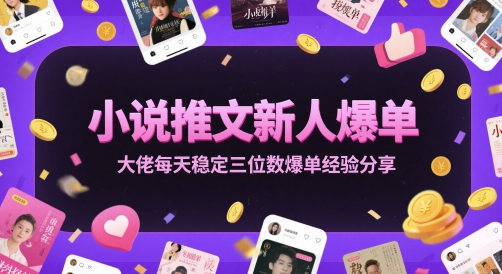 小说推文新人爆单大佬每天稳定三位数爆单经验分享-辰风资源站