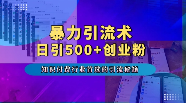 暴力引流术，专业知识付费行业首选的引流秘籍，一天暴流500+创业粉，五个手机流量接不完!-慕云辰风博客