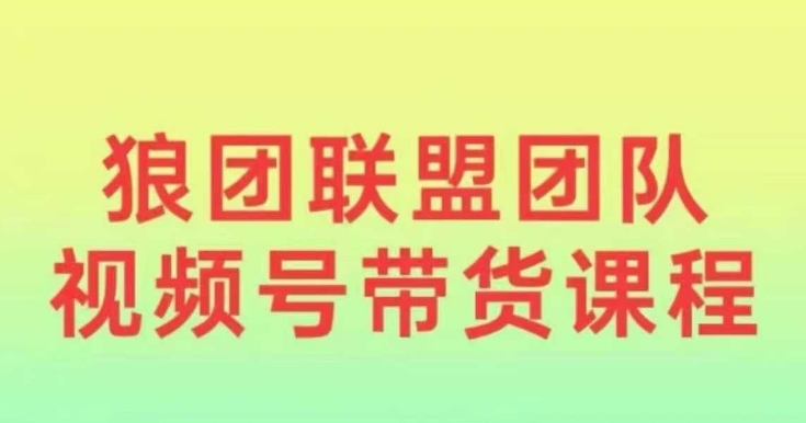 狼团联盟2024视频号带货，0基础小白快速入局视频号-慕云辰风博客