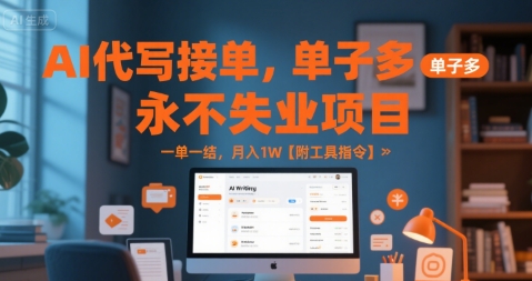AI代写接单，永不失业项目，单子多，一单一结，月入1W【附工具指令】-辰风资源站
