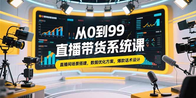 （15362期）从0到99直播带货系统课，直播间场景搭建，数据优化方案，爆款话术设计-辰风资源站