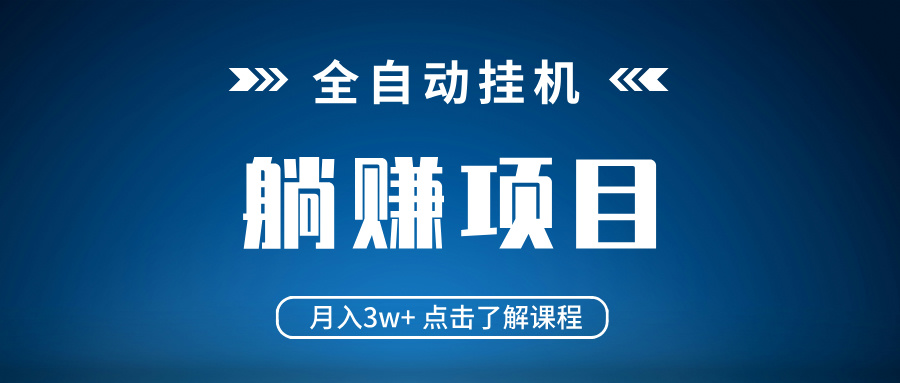 （14551期）全自动挂机项目 月入3w+ 真正躺平项目 不吃电脑配置 当天见收益-慕云辰风博客