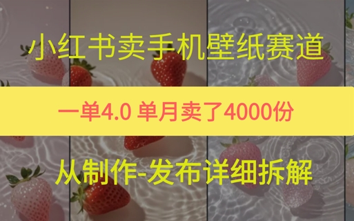 小红薯手机壁纸变现，4块钱一张的图，单月卖了5000份-辰风资源站