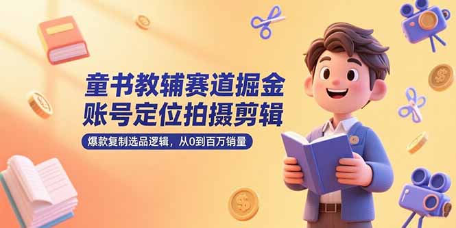 （15326期）童书教辅赛道掘金，账号定位拍摄剪辑，爆款复制选品逻辑，从0到百万销量-辰风资源站
