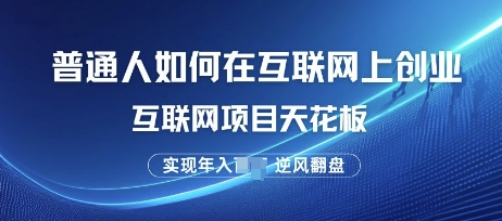 普通人如何在互联网上创业，互联网项目天花板，逆风翻盘-慕云辰风博客