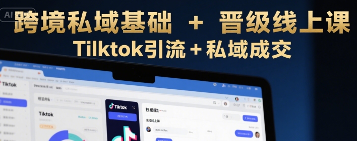 跨境私域基础+晋级线上课，Tilktok引流+私域成交-辰风资源站