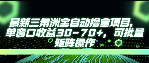 最新AI全自动游戏撸金项目，单窗口收益30-70+，可批量操作【揭秘】-辰风资源站