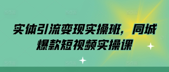 实体引流变现实操班，同城爆款短视频实操课-慕云辰风博客