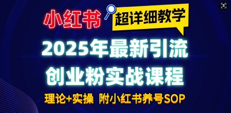 2025年最新小红书引流创业粉实战课程【超详细教学】小白轻松上手，月入1W+，附小红书养号SOP-慕云辰风博客