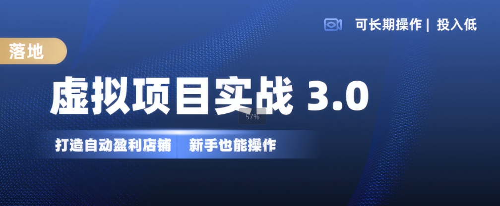 虚拟项目实战3.0，打造自动盈利店铺，可长期操作投入低，新手也能操作-慕云辰风博客