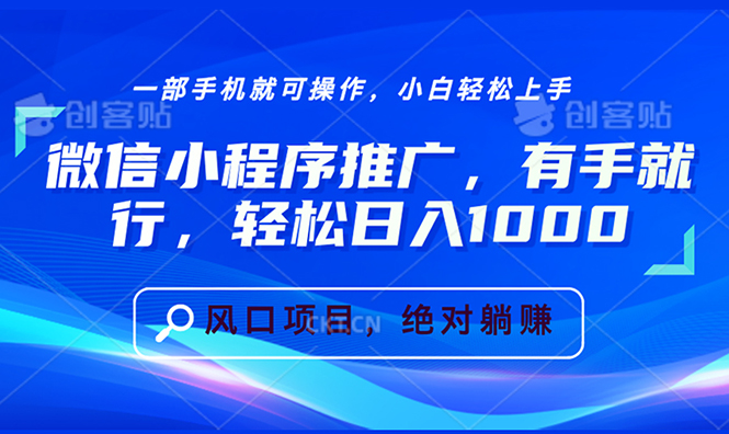 （13709期）微信小程序推广，有手就行，轻松日入1000+-慕云辰风博客