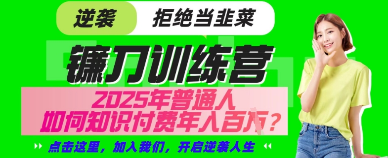 【网创项目终点站-镰刀训练营超级IP合伙人】25年普通人如何通过“知识付费”年入百个-仅此一版【揭秘】-辰风资源站