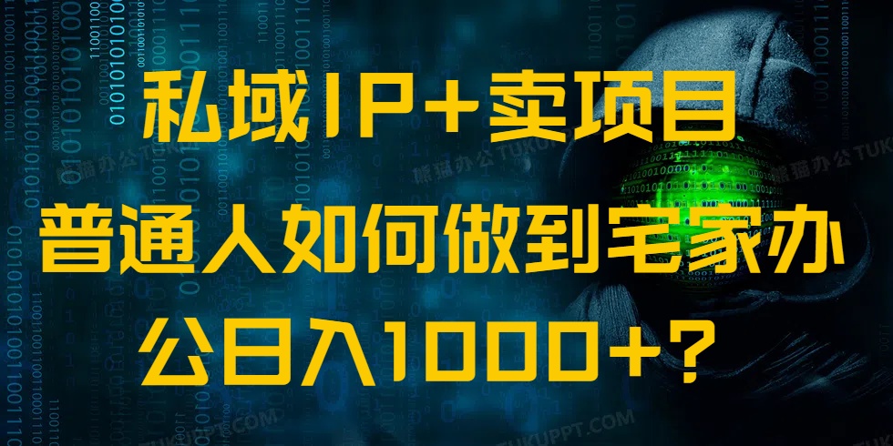 （14400期）私域IP+卖项目，普通人如何做到宅家办公实现日入1000+-慕云辰风博客