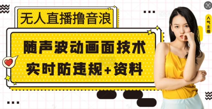 无人直播撸音浪+随声波动画面技术+实时防违规+资料【揭秘】-慕云辰风博客