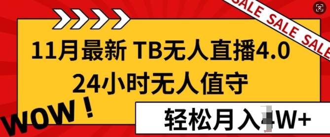 【11月最新TB-无人直播4.0】，24小时无人值守，打造日不落直播间，轻松月入过W-慕云辰风博客