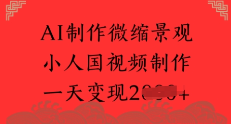 AI制作微缩景观 小人国视频制作 一天变现多张-辰风资源站