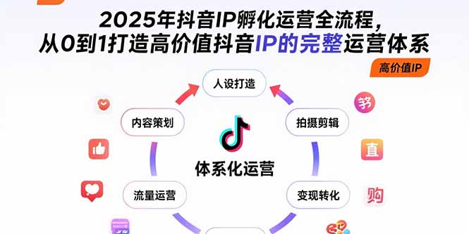 （15610期）2025年抖音IP孵化运营全流程，从0到1打造高价值抖音IP的完整运营体系-辰风资源站