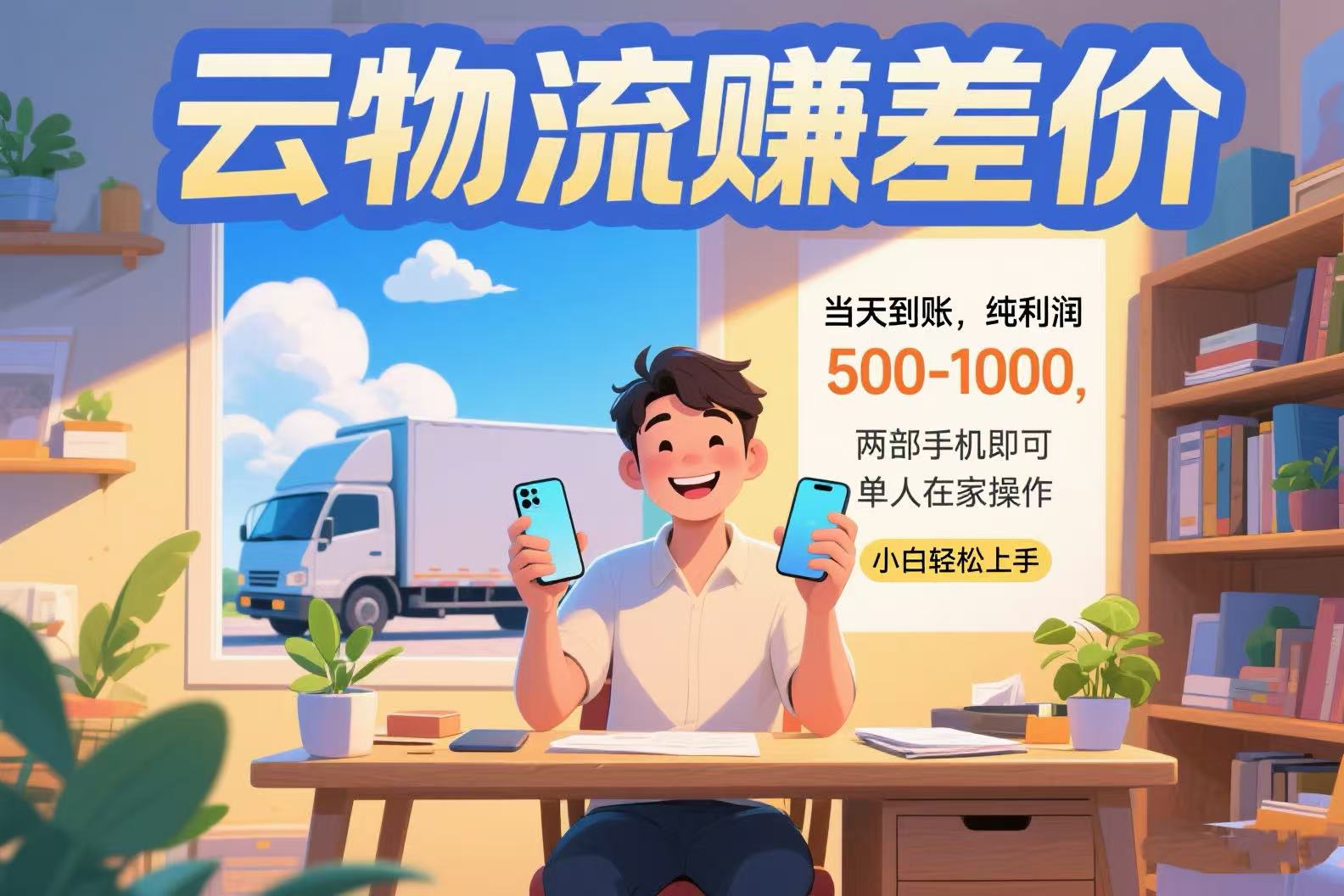 （15492期）云物流赚差价 当天到账纯利润500-1000 两部手机即可 可单人在家操作 小…-辰风资源站