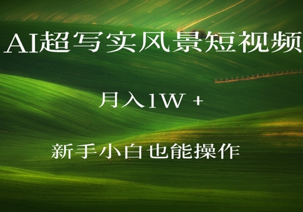AI超写实风景短视频，月入1w，新手小白都能操作-辰风资源站