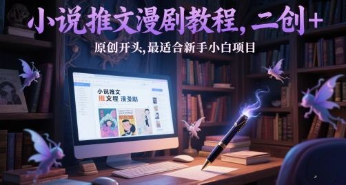 小说推文漫剧教程，二创+原创开头，最适合新手小白项目-辰风资源站