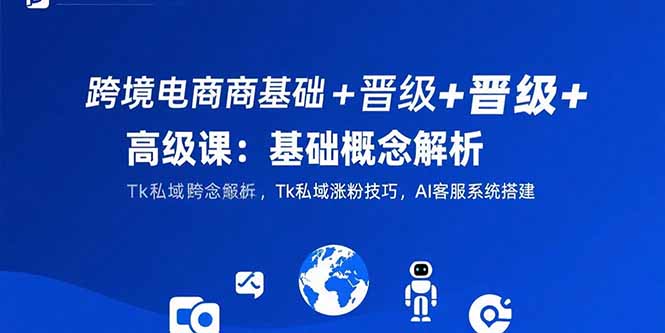 （15496期）跨境电商基础+晋级+高级课：基础概念解析,Tk私域涨粉技巧,AI客服系统搭建-辰风资源站