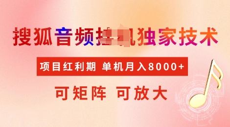 全网首发搜狐音频挂JI独家技术，项目红利期，可矩阵可放大，稳定月入8k【揭秘】-慕云辰风博客