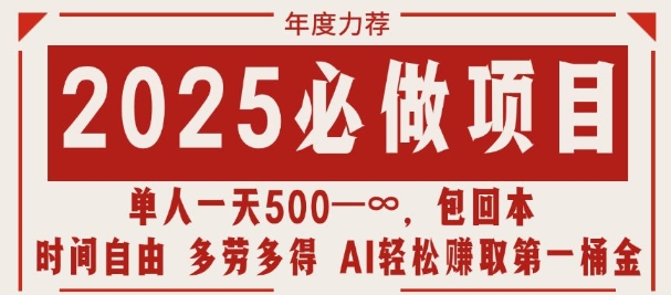 2025必做项目，时间自由，多劳多得，日入多张无上限-辰风资源站