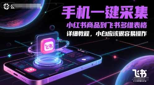 手机一键采集小红书商品到飞书多维表格，详细教程，小白应该很容易操作-辰风资源站