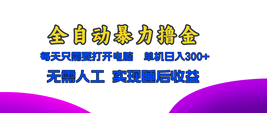 （13186期）全自动暴力撸金，只需要打开电脑，单机日入300+无需人工，实现睡后收益-慕云辰风博客