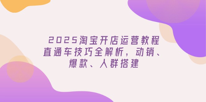 （14389期）2025淘宝开店运营教程更新，直通车技巧全解析，动销、爆款、人群搭建-慕云辰风博客