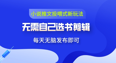 小说推文视频投喂新玩法：无需自己选书剪辑，领取视频发布即可，可批量操作-辰风资源站