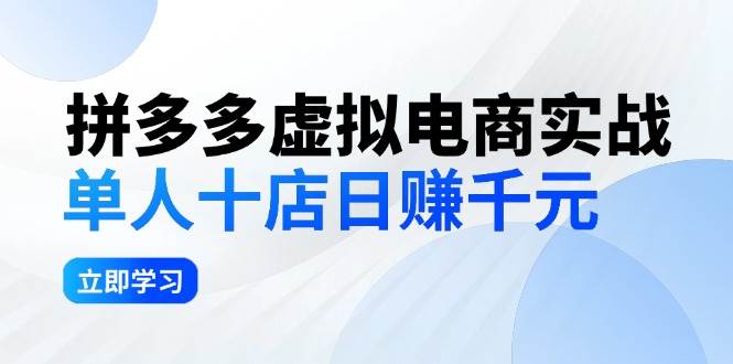 拼夕夕虚拟电商实战：单人10店日赚千元，深耕老项目，稳定盈利不求风口-慕云辰风博客