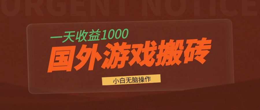 （13321期）国外游戏全自动搬砖，一天收益1000+ 小白无脑操作-慕云辰风博客