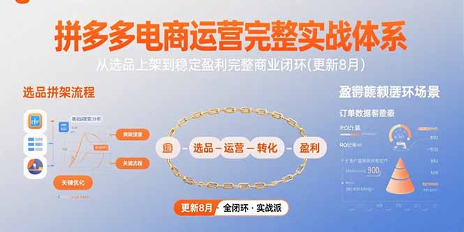 （15579期）拼多多电商运营完整实战体系，从选品上架到稳定盈利完整商业闭环(更新8月)-辰风资源站