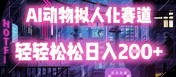 AI动物拟人化赛道，轻轻松松日入2张-辰风资源站