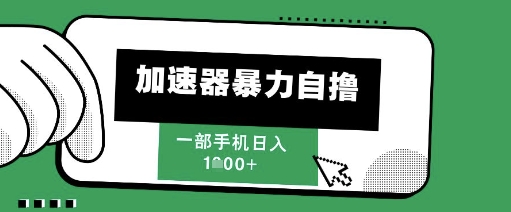 205新风口，加速器暴力自撸，单机日入1k+【揭秘】-辰风资源站