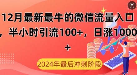 12月最新最牛的微信流量入口，半小时引流100+创业粉，日涨粉1000+-慕云辰风博客