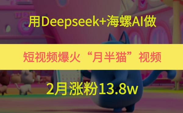 用Deepseek+海螺AI做短视频爆火“月半猫”视频，2月涨粉13.8w-辰风资源站
