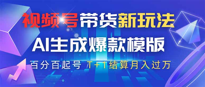 （14280期）视频号带货新玩法，AI生成，百分百原创爆款模版 百分百起号，高佣商品T…-辰风资源站