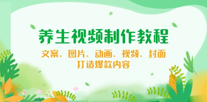 （14163期）养生视频制作教程，文案、图片、动画、视频、封面，打造爆款内容-慕云辰风博客